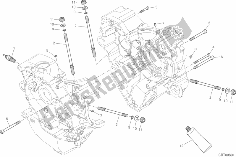 All parts for the 10a - Half-crankcases Pair of the Ducati Multistrada 1200 Enduro Touring Pack Brasil 2019